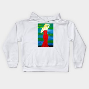 Woman In The Red Dress Kids Hoodie